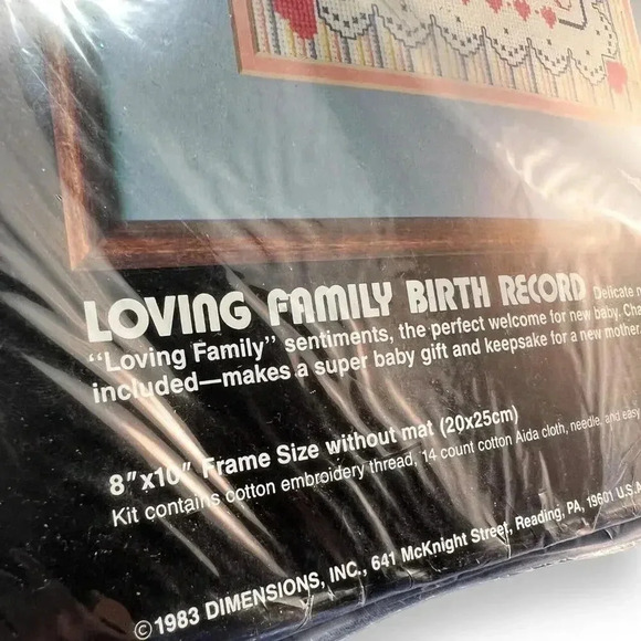 Lot of 2 Dimensions Counted Cross Stitch Vintage Loving Family Birth 80s 90s - Picture 7 of 9